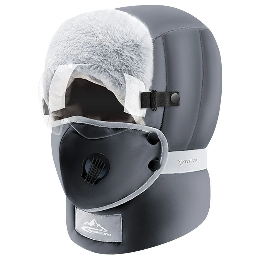 Winter Windproof Balaclava Hat with Goggles – Unisex Outdoor Ski Cap