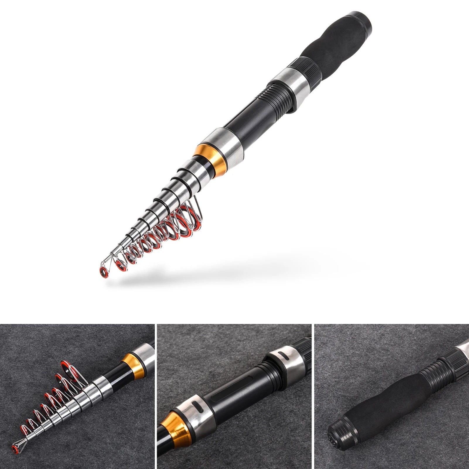 Lixada Telescopic Carbon Fiber Fishing Rod & Reel Combo with Bag