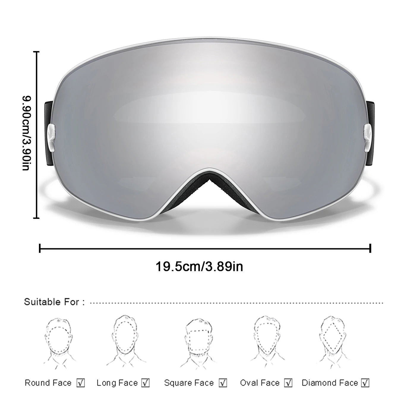 Anti-Fog Ski & Snowboard Goggles with Night Vision