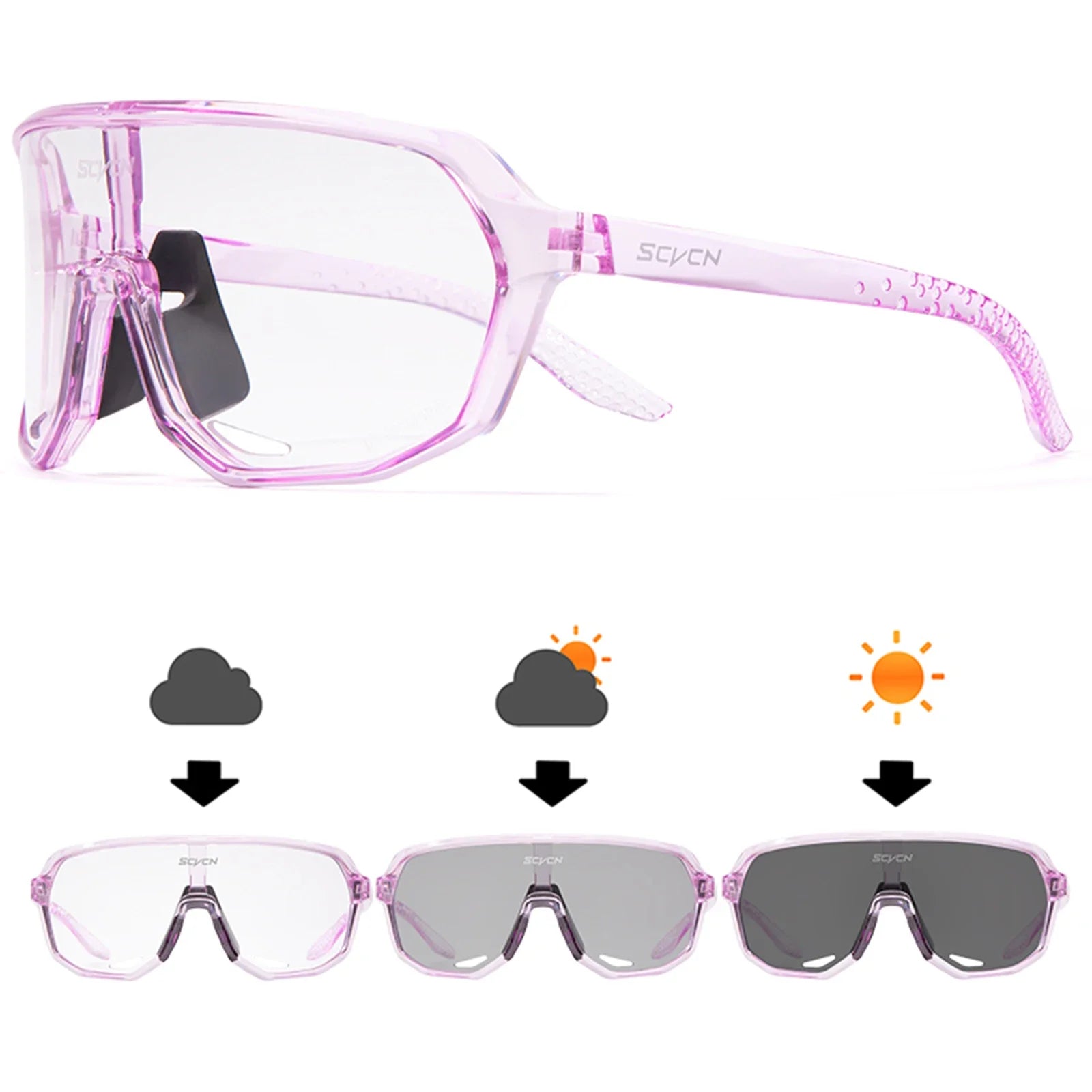 SCVCN Photochromic Cycling Sunglasses for Men & Women