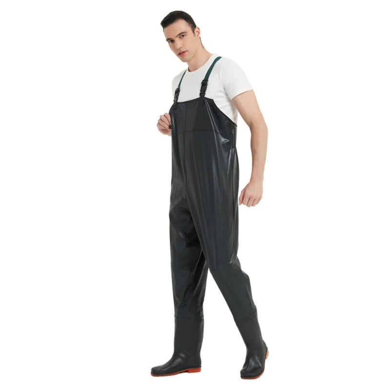PVC Anti-Slip Waterproof Chest Waders with Boots for Fishing & Hunting