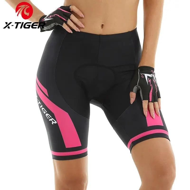 X-TIGER Women's 3D Gel Padded Cycling Shorts – Shockproof MTB/Road