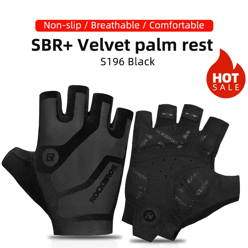 ROCKBROS Fingerless Breathable Cycling Gloves for Summer