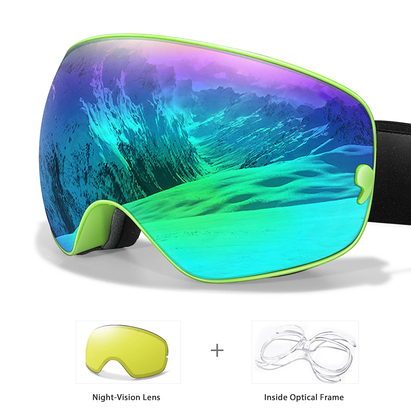 Anti-Fog Ski & Snowboard Goggles with Night Vision
