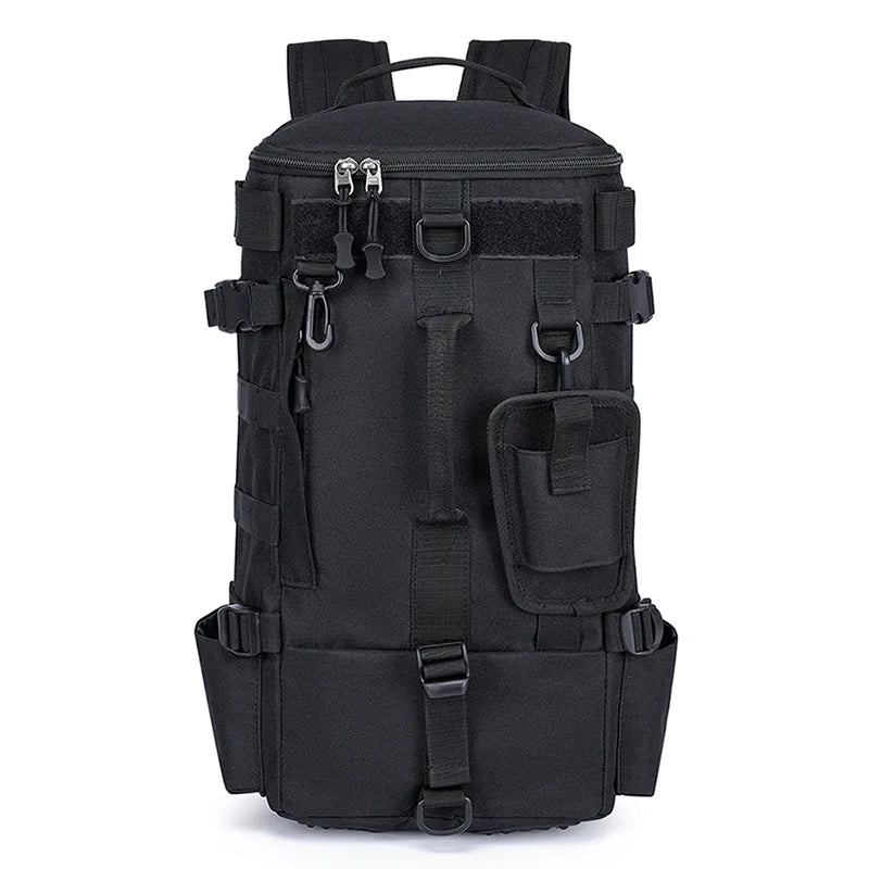 Tactical Fishing Backpack with Rod Holders & MOLLE System