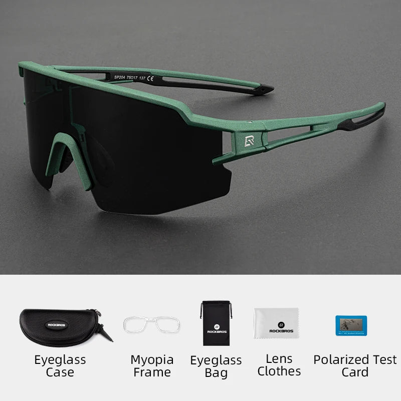 ROCKBROS Photochromic Cycling Glasses – UV400 Polarized Bike Eyewear