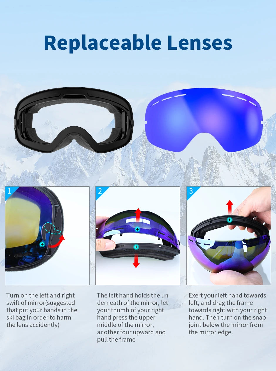 NATFIRE UV400 Anti-Fog Ski & Snowboard Goggles