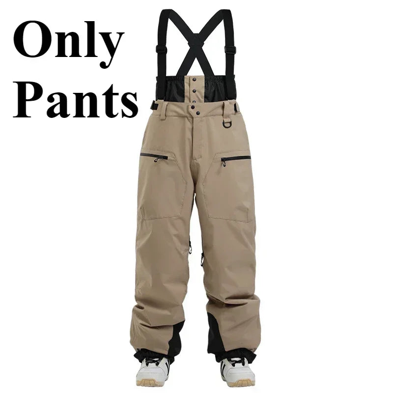 Unisex Waterproof Ski & Snowboard Overalls with Straps