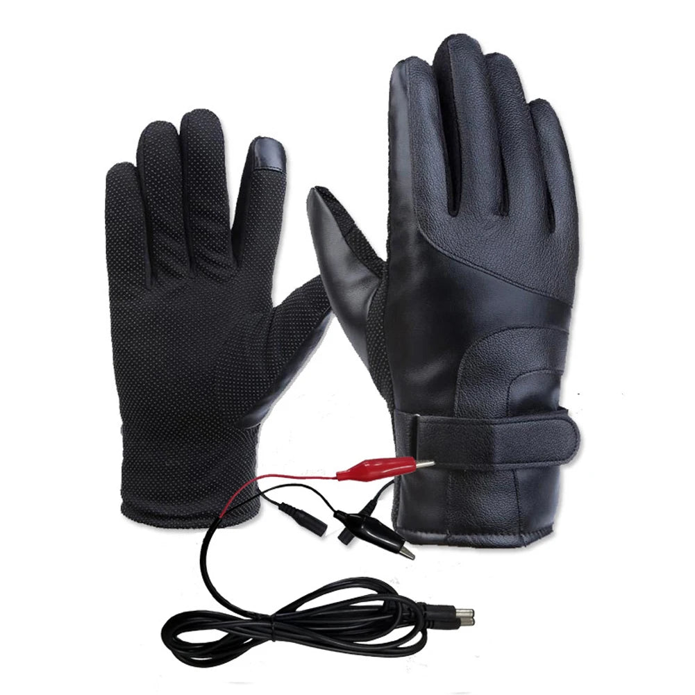 Heated Motorcycle Winter Gloves – Waterproof PU Leather, Thermal Insulated