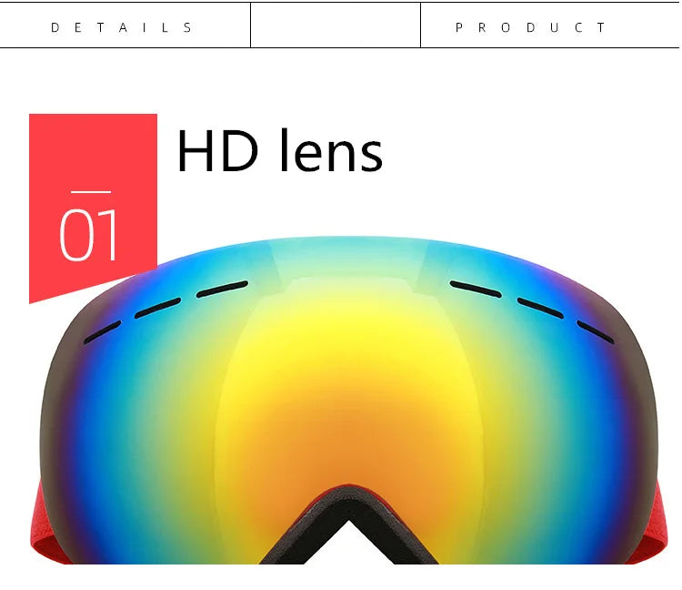 Double-Lens Anti-Fog Ski & Snowboard Goggles for Men & Women