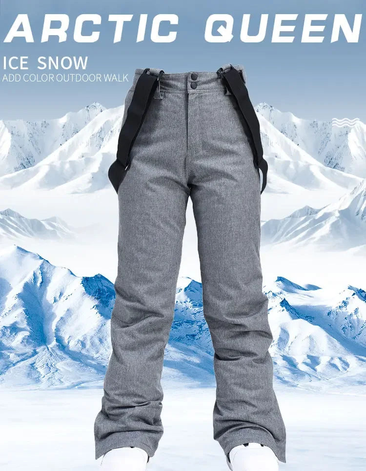 Unisex Waterproof Ski Pants with Suspenders