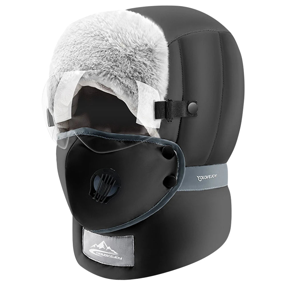 Winter Windproof Balaclava Hat with Goggles – Unisex Outdoor Ski Cap