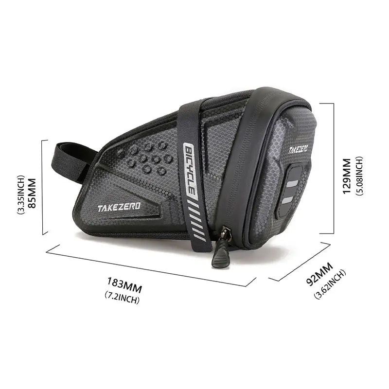 TAKEZERO TZ07 Bicycle Hard Shell Saddle Bag for Road & Mountain Bikes