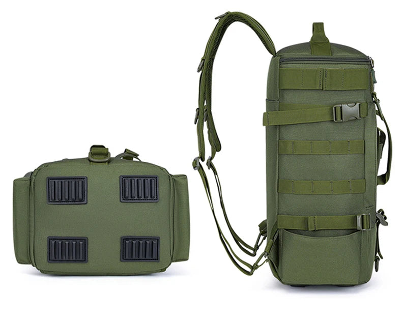 Tactical Fishing Backpack with Rod Holders & MOLLE System