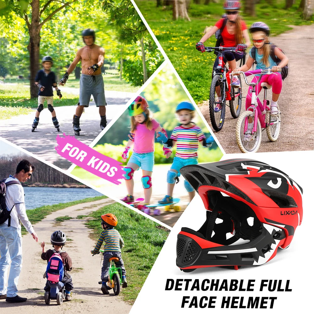 Kids Detachable Full-Face Bike Helmet – Multi-Sport Protection