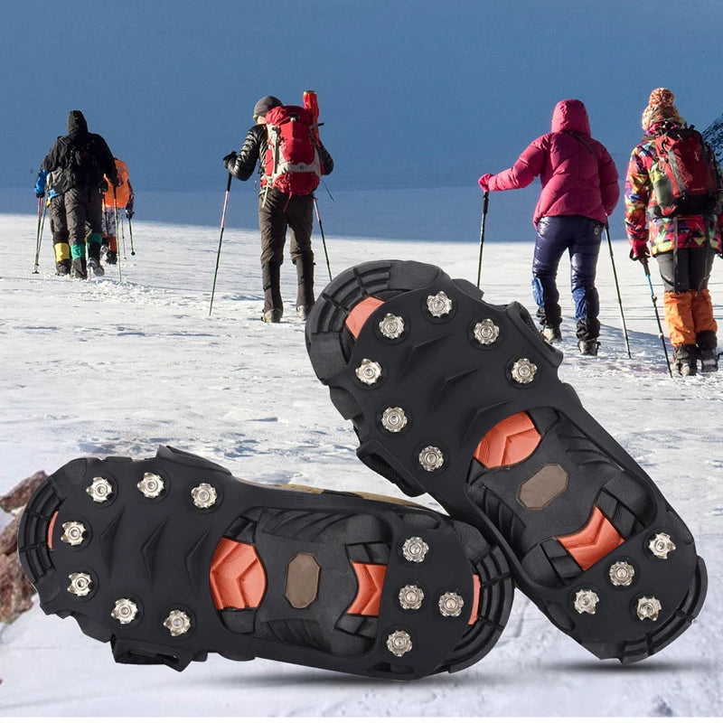 11-Teeth Ice Crampons – Anti-Slip Shoe Spikes for Winter Hiking
