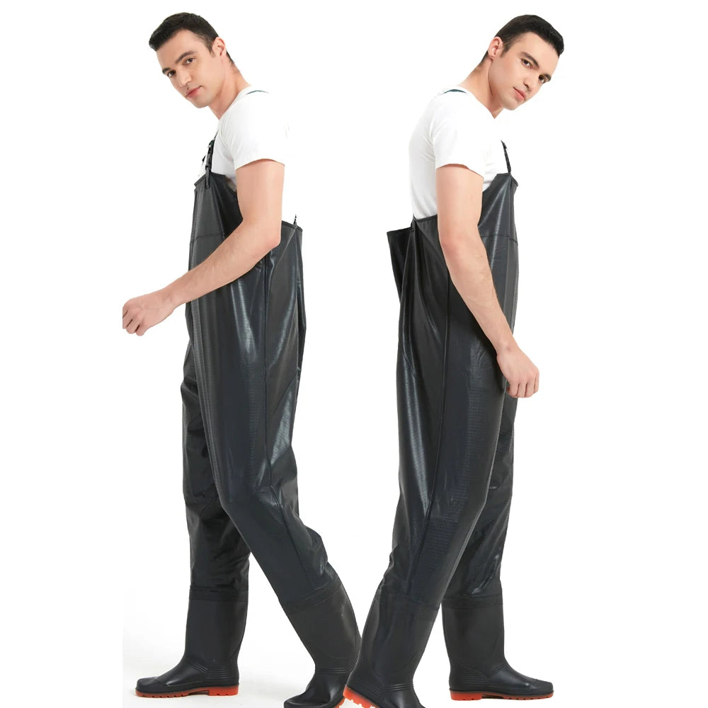 PVC Anti-Slip Waterproof Chest Waders with Boots for Fishing & Hunting