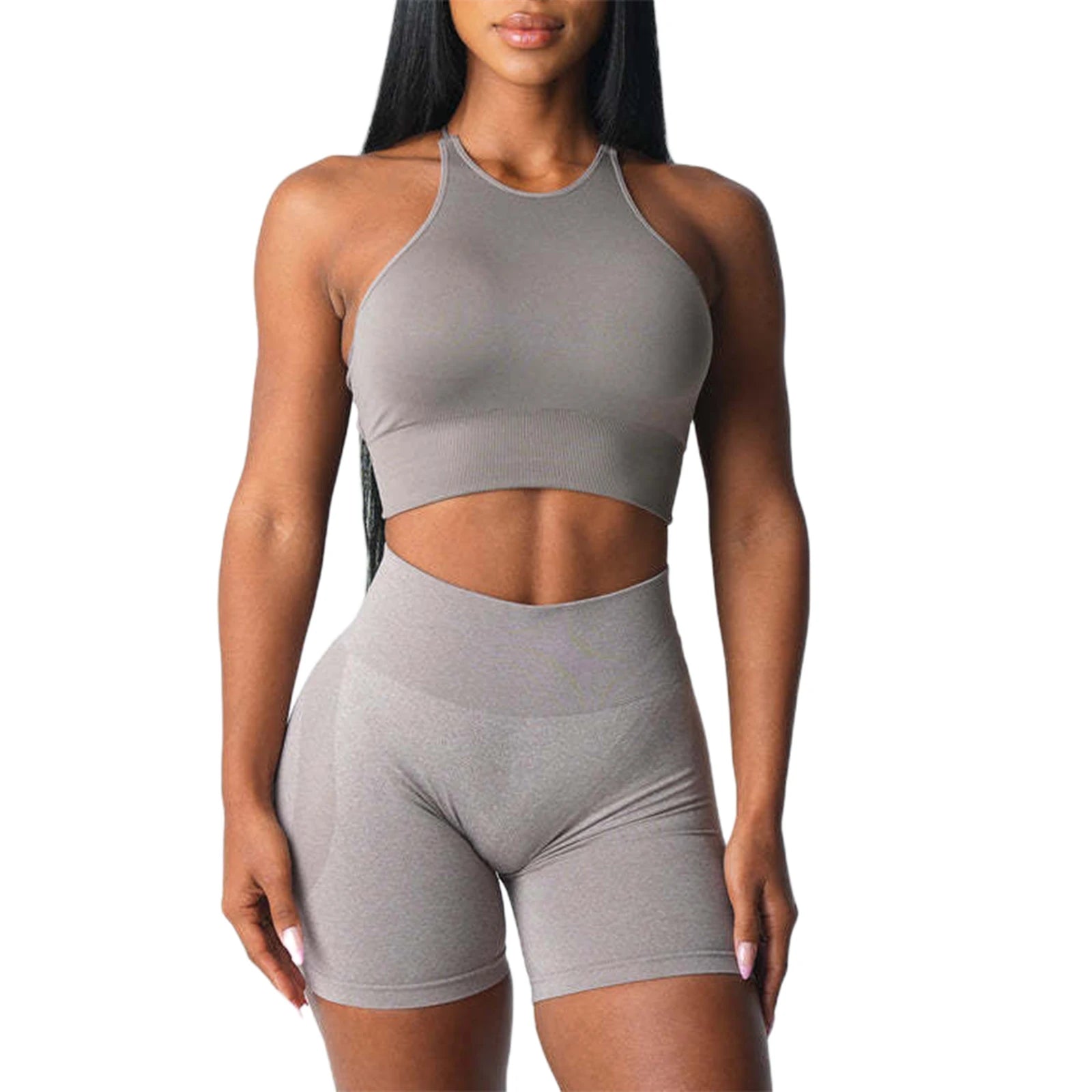Solid Seamless Sports Bra for Women