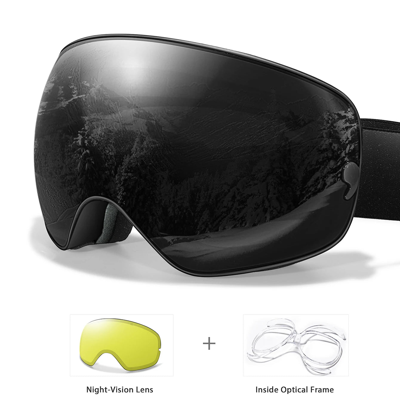 Anti-Fog Ski & Snowboard Goggles with Night Vision