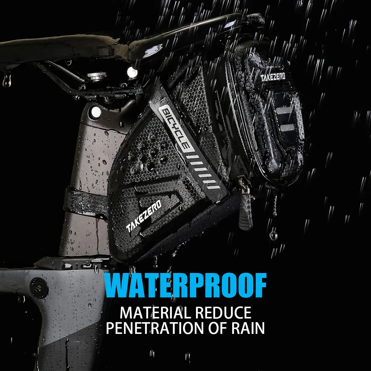 TAKEZERO TZ07 Bicycle Hard Shell Saddle Bag for Road & Mountain Bikes