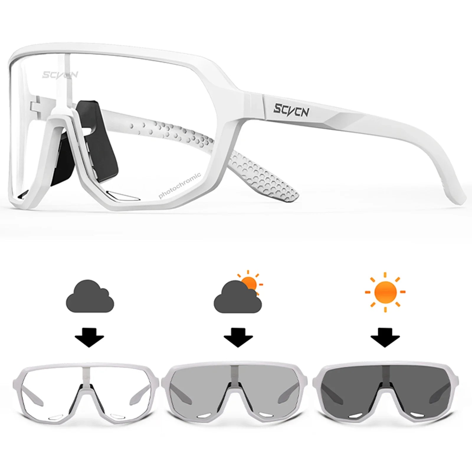 SCVCN Photochromic Cycling Sunglasses for Men & Women
