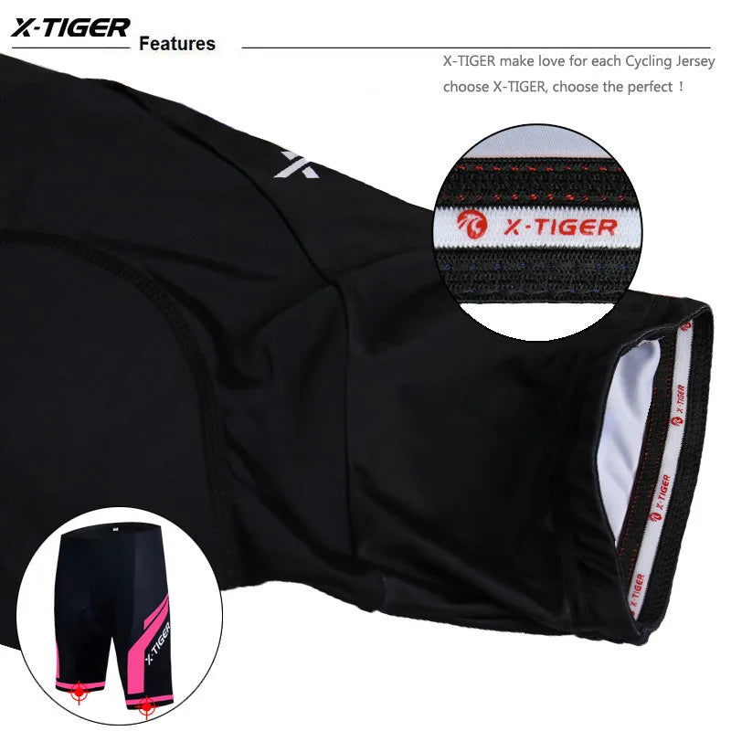 X-TIGER Women's 3D Gel Padded Cycling Shorts – Shockproof MTB/Road