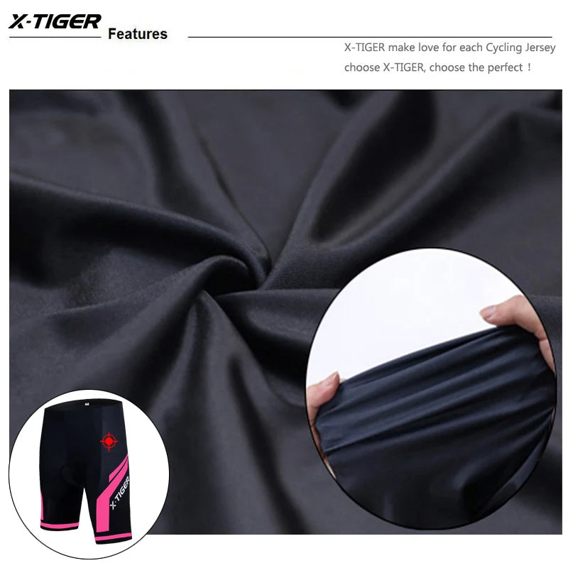 X-TIGER Women's 3D Gel Padded Cycling Shorts – Shockproof MTB/Road