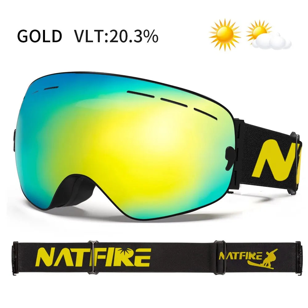 NATFIRE UV400 Anti-Fog Ski & Snowboard Goggles