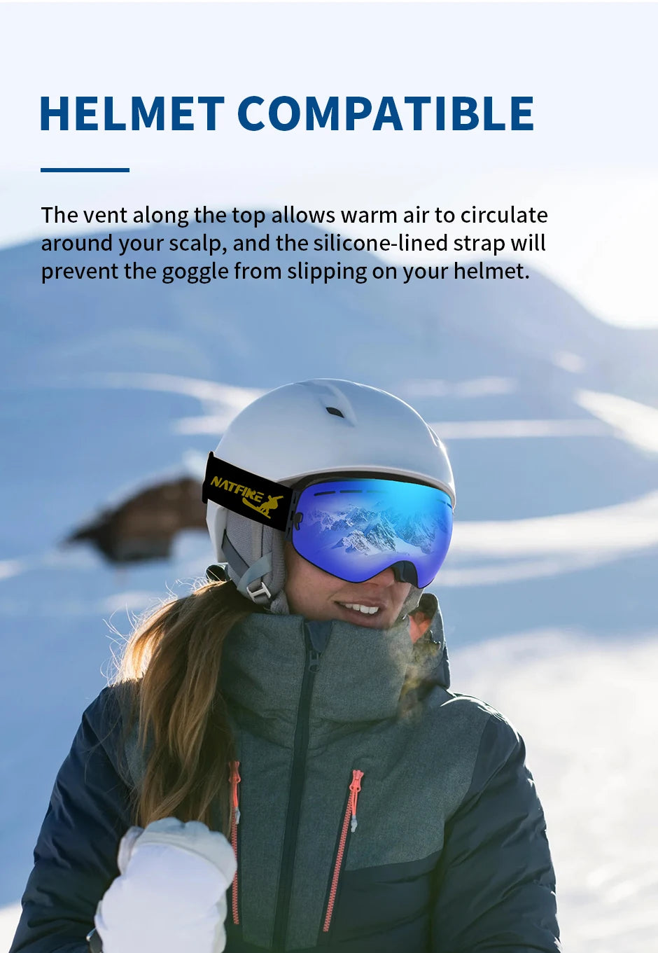 NATFIRE UV400 Anti-Fog Ski & Snowboard Goggles