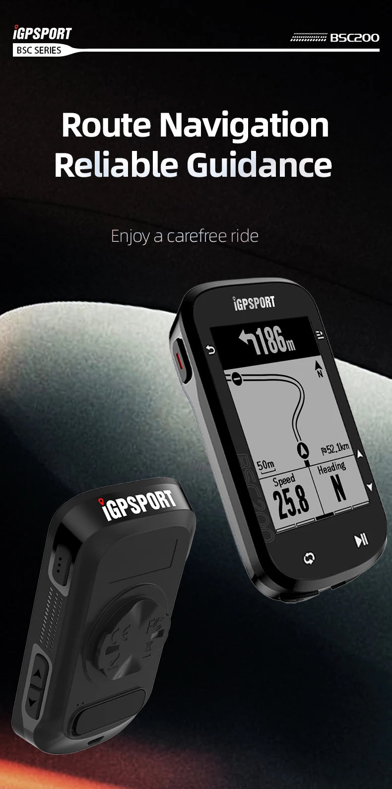 iGPSPORT BSC200 GPS Wireless Cycling Speedometer with ANT+ & Bluetooth 5.0